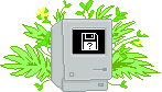 A vintage Macintosh computer with leaves growing from it